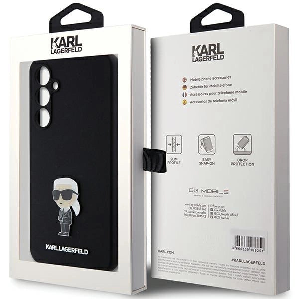 Karl Lagerfeld Silicone Ikonik Metal Pin case for Samsung Galaxy S23 FE - black