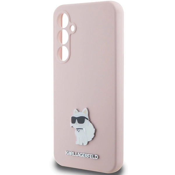 Karl Lagerfeld Silicone Choupette Metal Pin case for Samsung Galaxy S23 FE - pink