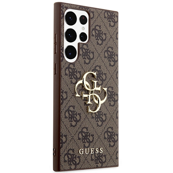 Guess 4G Big Metal Logo Case til Samsung Galaxy S24 Ultra - Brunt