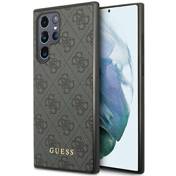 Guess 4G Metal Gold Logo-hylster til Samsung Galaxy S24 Ultra - sort