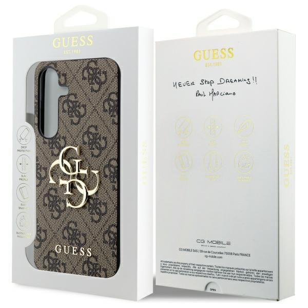 Guess 4G Big Metal Logo-hylster til Samsung Galaxy S24 - brun
