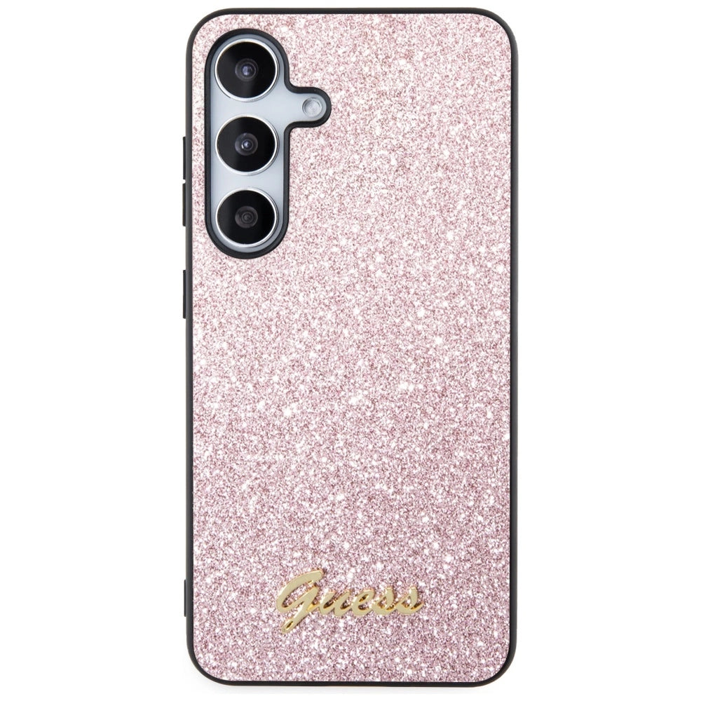 Guess Glitter Script Case for Samsung Galaxy S24 - Pink
