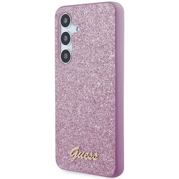 Guess Glitter Script case for Samsung Galaxy S24 - purple