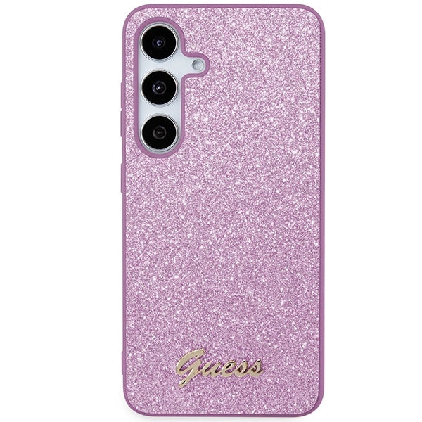 Guess Glitter Script case for Samsung Galaxy S24 - purple