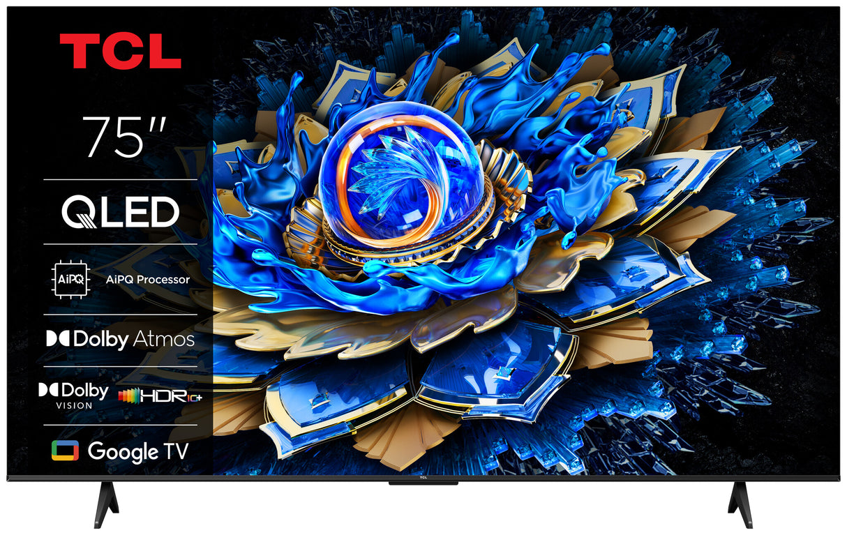 TCL T69C 75T69C TV 190,5 cm (75") 4K Ultra HD Smart TV Wi-Fi Sort 350 cd/m²