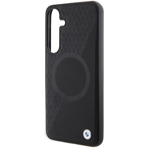 BMW BMHMS24M23RTPK S24+ S926 black/black hardcase Signature Leather Half Textured & Circle MagSafe