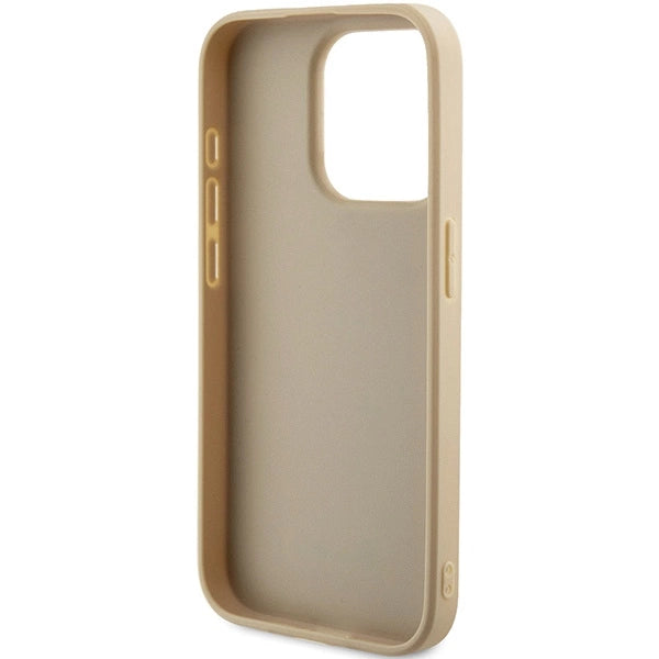 Guess Saffiano Iridescent Script case for iPhone 14 Pro - gold