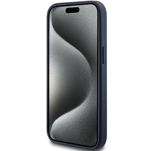Guess 4G Triangle Metal Logo case for iPhone 15 Plus / 14 Plus - blue