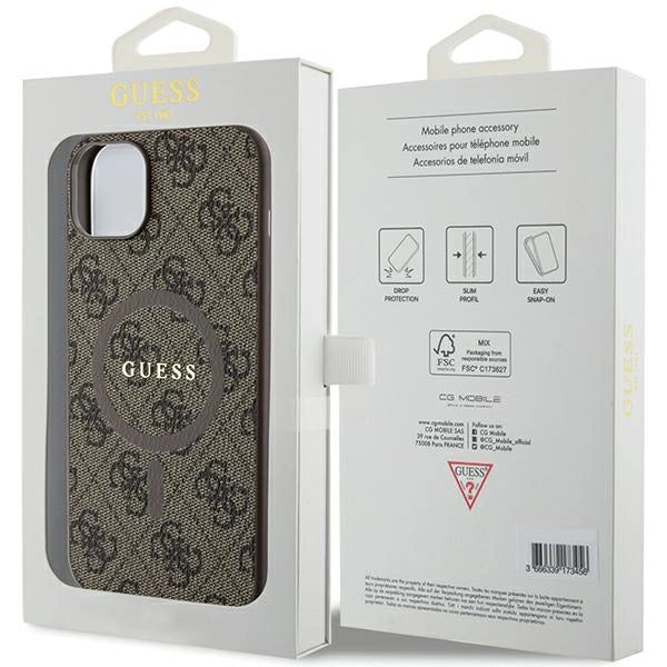 Guess 4G Collection MagSafe Case til iPhone 14/15/13 - Brunt