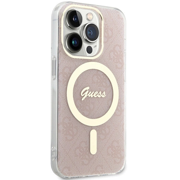 Guess IML 4G MagSafe-hylster til iPhone 15 Pro - pink