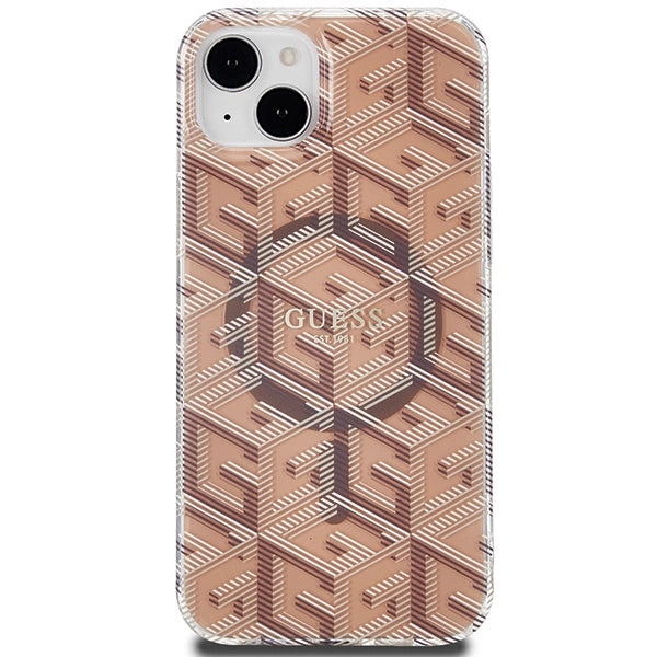 Guess IML GCube MagSafe case for iPhone 15 / 14 / 13 - brown