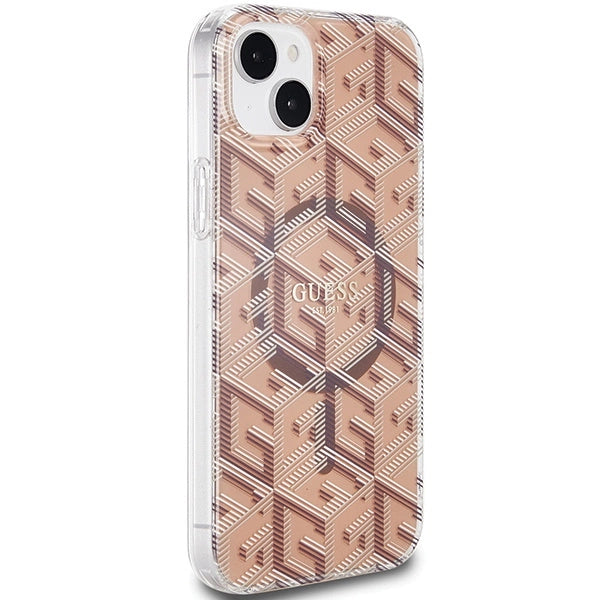 Guess IML GCube MagSafe case for iPhone 15 / 14 / 13 - brown