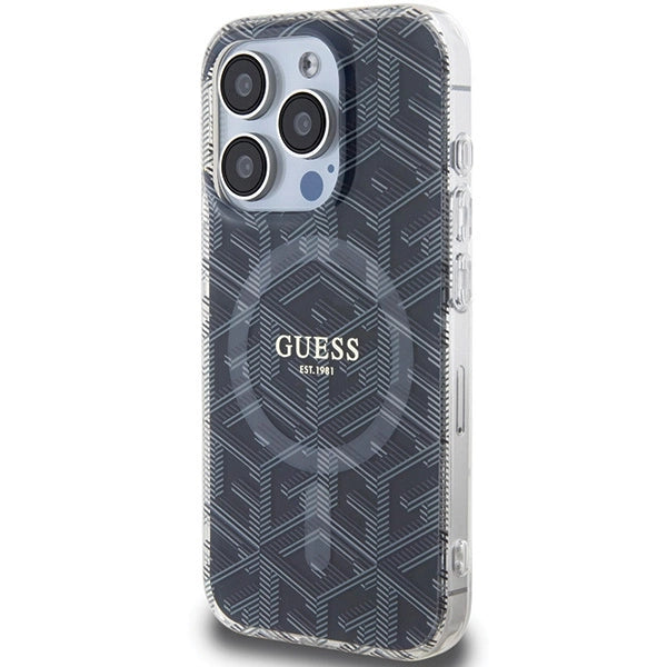 Guess IML GCube MagSafe case for iPhone 15 Pro Max - black