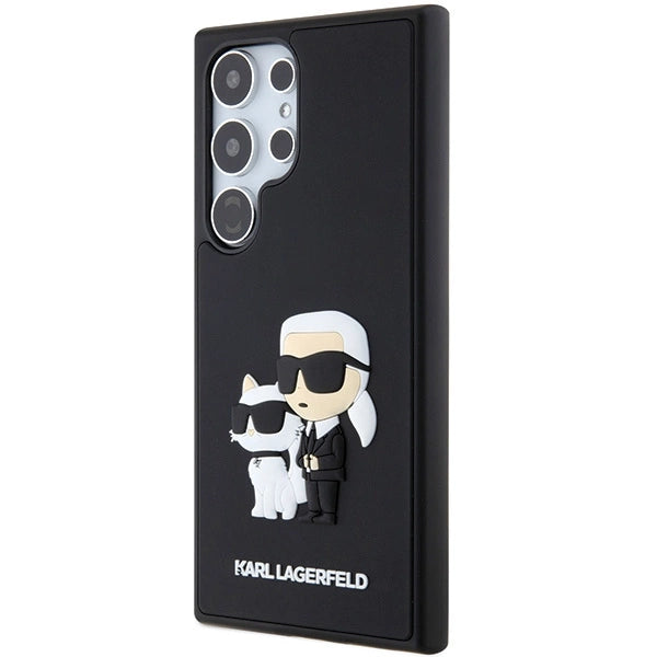 Karl Lagerfeld 3D Gummi Karl & Choupette-kasse til Samsung Galaxy S24 Ultra - sort