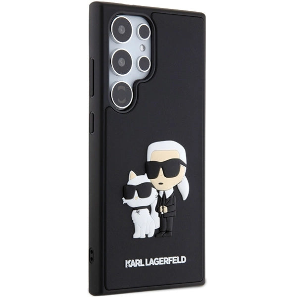 Karl Lagerfeld 3D Gummi Karl & Choupette-kasse til Samsung Galaxy S24 Ultra - sort