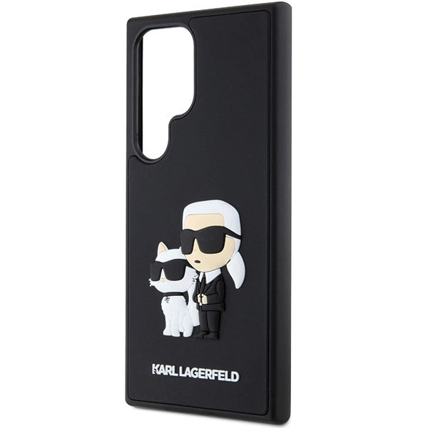 Karl Lagerfeld 3D Gummi Karl & Choupette-kasse til Samsung Galaxy S24 Ultra - sort