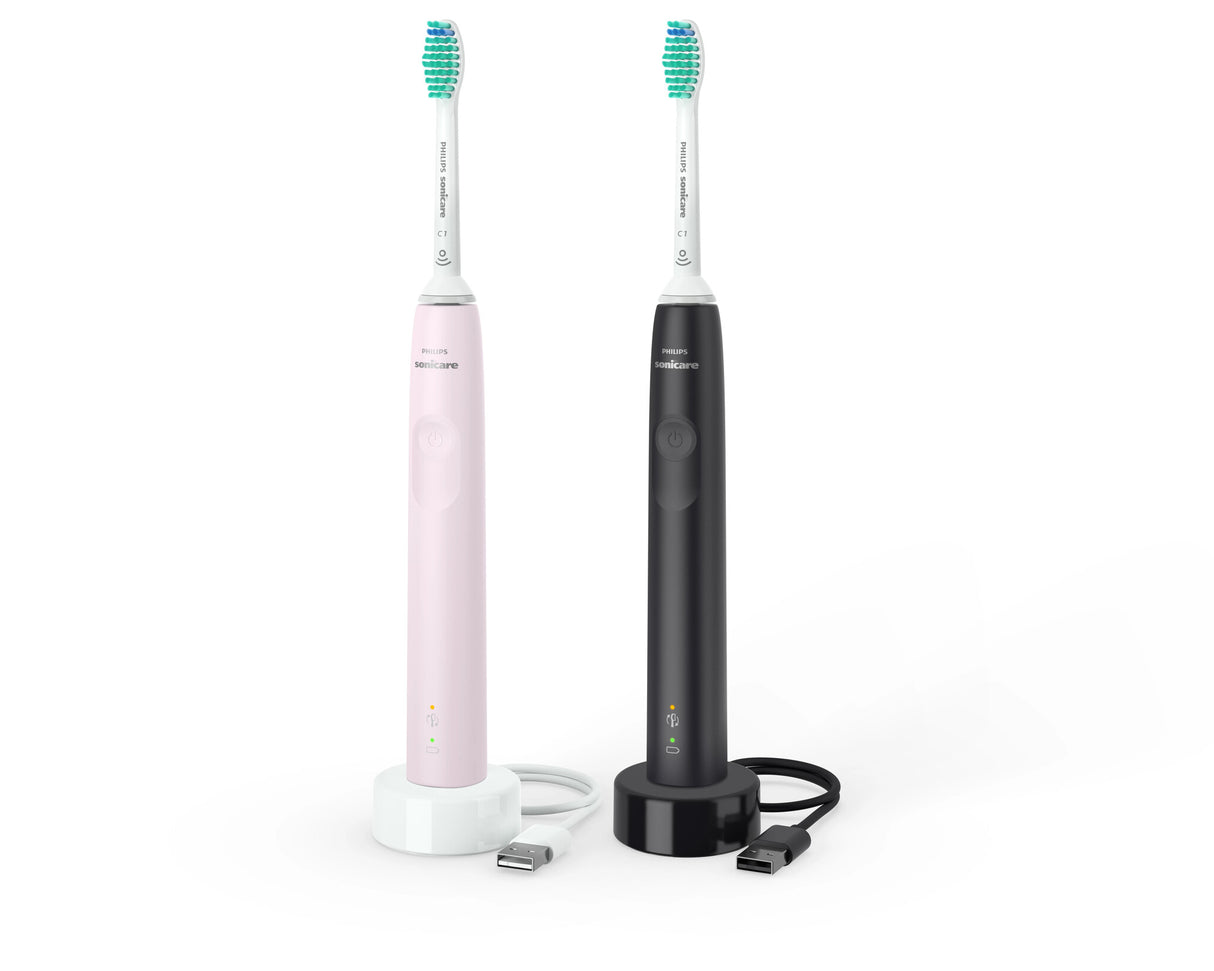 Philips Sonicare 3100 series 3100 series HX3675/15 2x Sonisk eltandbørste - Sort/Rose