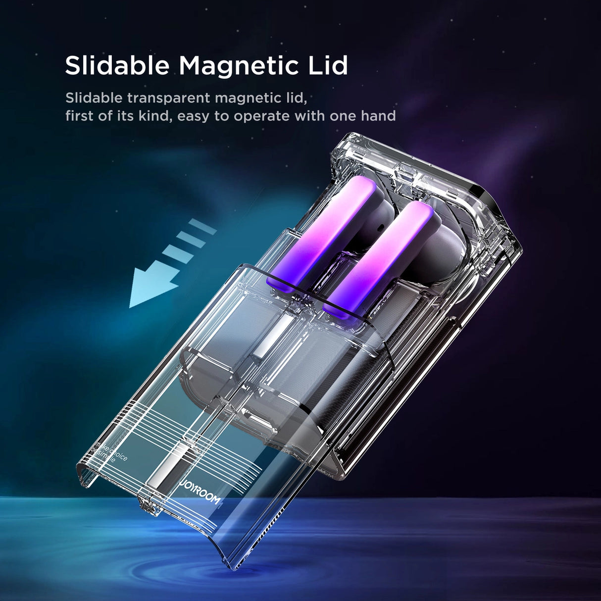 TWS Joyroom JR-TC1 IceLens Series trådløse hovedtelefoner med LED-lys - hvid