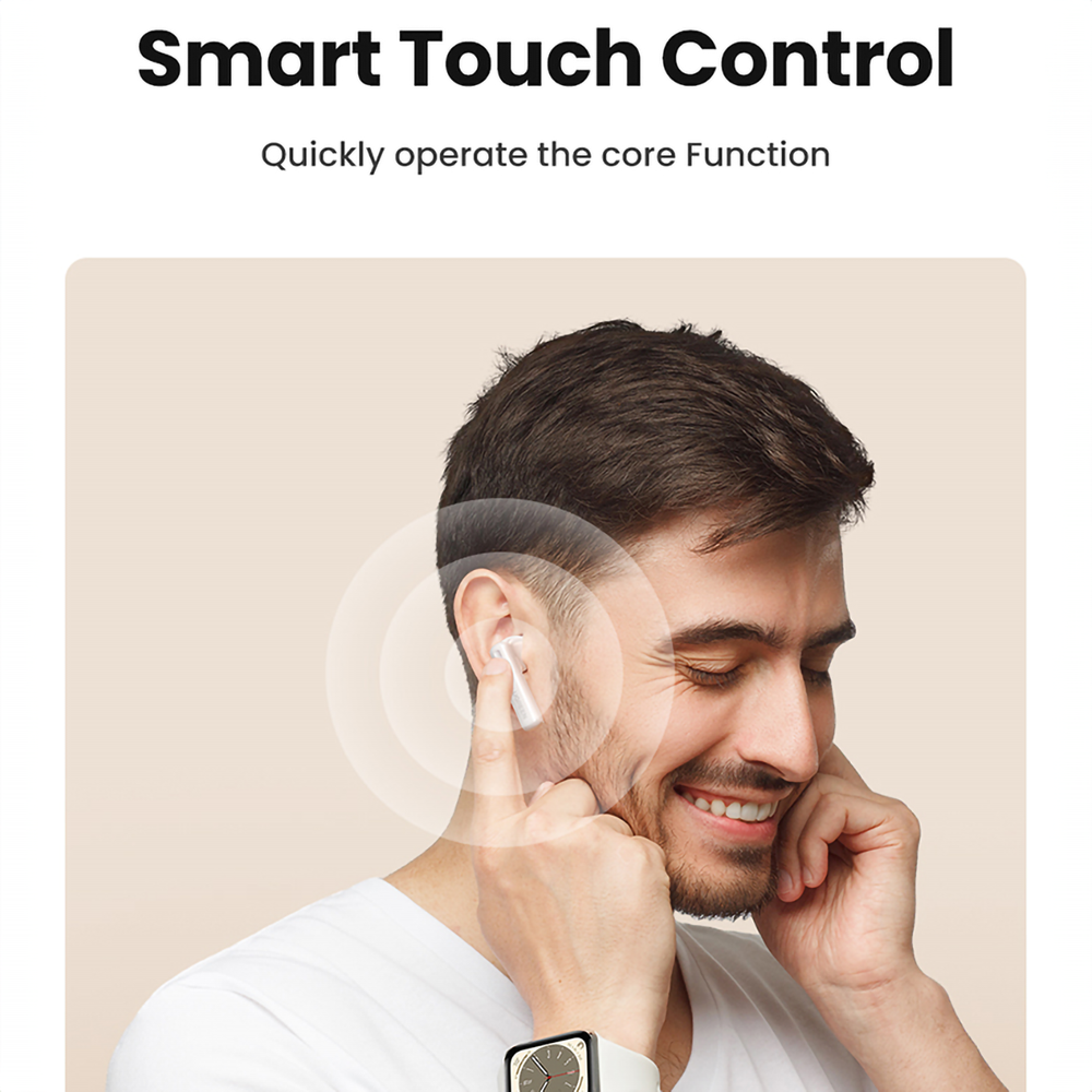 Ugreen HiTune T6 trådløse hovedtelefoner med ANC-funktion + USB-A - USB-C-kabel - hvid