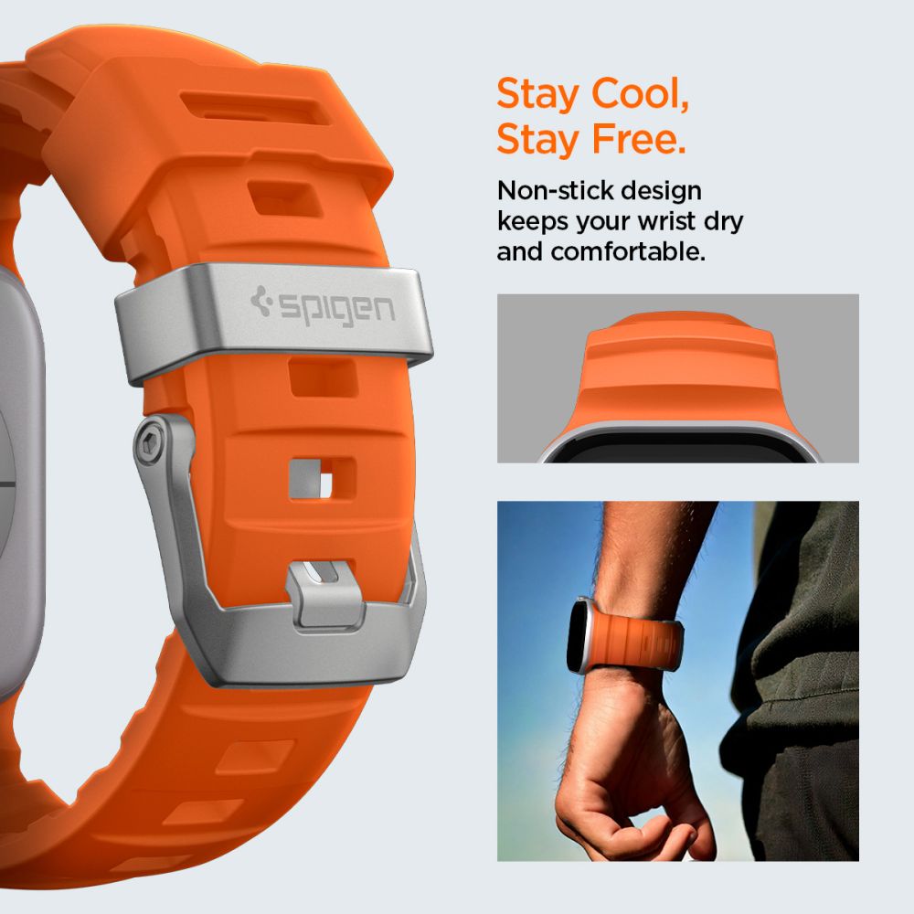 Spigen Wbs2 Remmen Til Apple Watch 8 / 9 / 10 / 11 / 12 / Se / Ultra (44 / 45 / 46 / 49 Mm) Orange