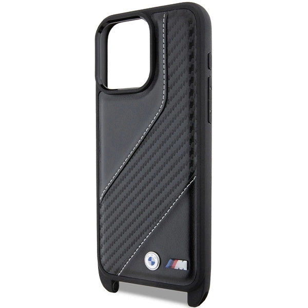 BMW M Edition Carbon Stripe & Strap case for iPhone 15 Pro - black