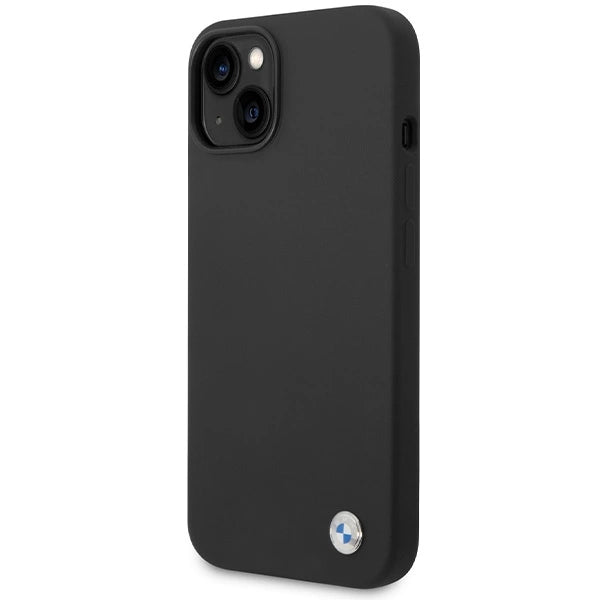 BMW Silicone Metal Logo Case til iPhone 15 / 14 / 13 - sort