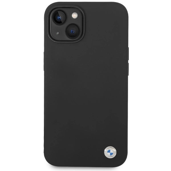 BMW Silicone Metal Logo Case til iPhone 15 / 14 / 13 - sort