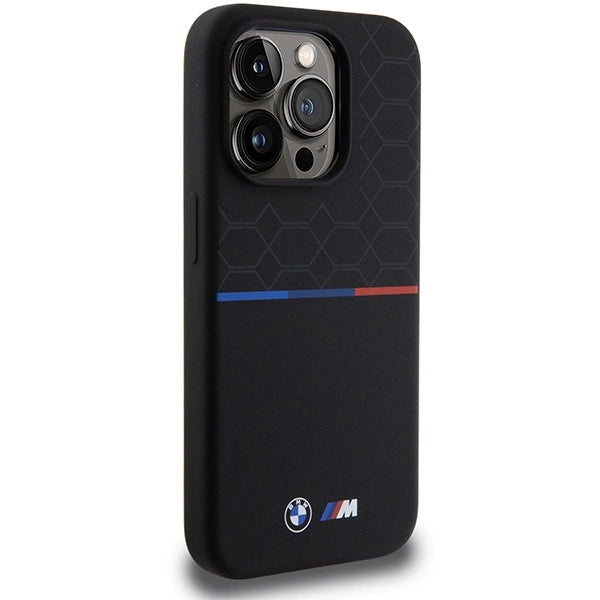 BMW M Silicone Pattern MagSafe case for iPhone 15 Pro - black