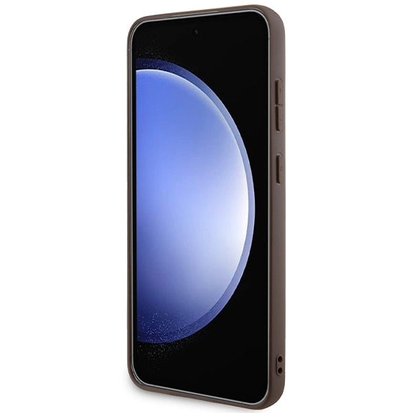 Guess 4G Collection Leather Metal Logo MagSafe case for Samsung Galaxy S24+ - brown