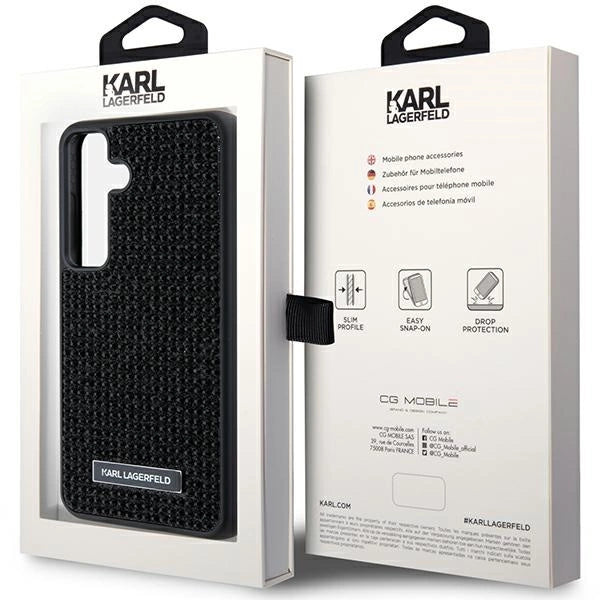 Karl Lagerfeld Rhinestone Metal Logo case for Samsung Galaxy S24 - black