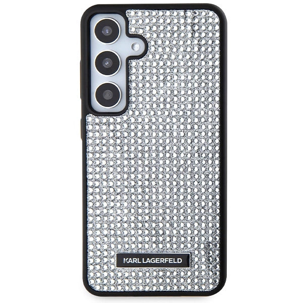 Karl Lagerfeld Rhinestone Metal Logo case for Samsung Galaxy S24 - silver