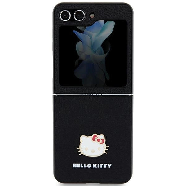 Hello Kitty Metal Logo Kitty Head case for Samsung Galaxy Z Flip 5 - black