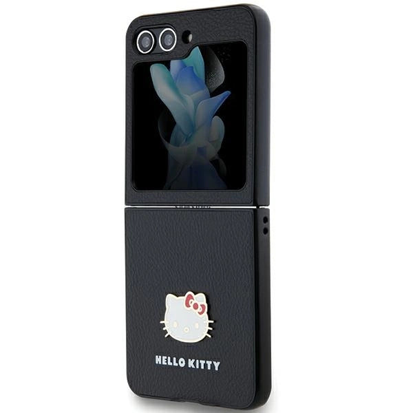 Hello Kitty Metal Logo Kitty Head case for Samsung Galaxy Z Flip 5 - black