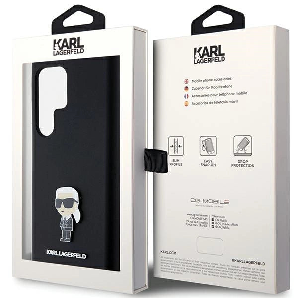 Karl Lagerfeld Silicone Ikonik Metal Pin case for Samsung Galaxy S23 Ultra - black