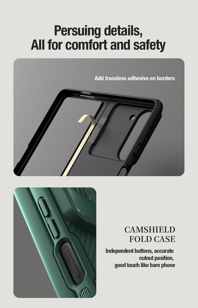 Nillkin CamShield Fold Case til Samsung Galaxy Z Fold 5 med ekstra stylus holder - sort