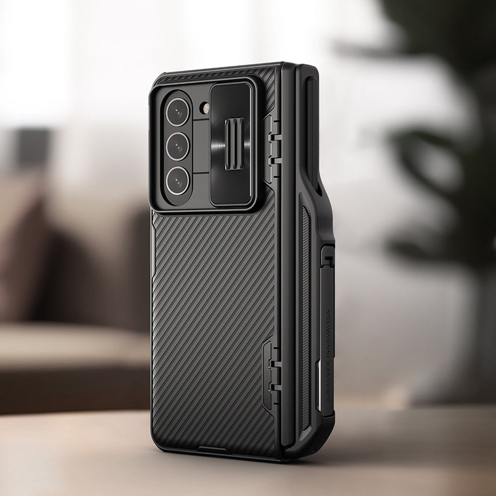 Nillkin CamShield Fold Case til Samsung Galaxy Z Fold 5 med ekstra stylus holder - sort