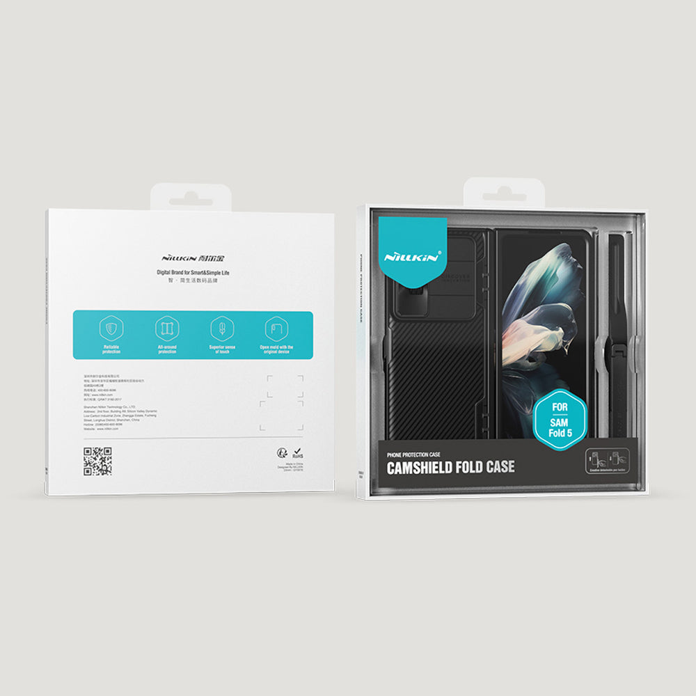 Nillkin CamShield Fold Case til Samsung Galaxy Z Fold 5 med ekstra stylus holder - sort