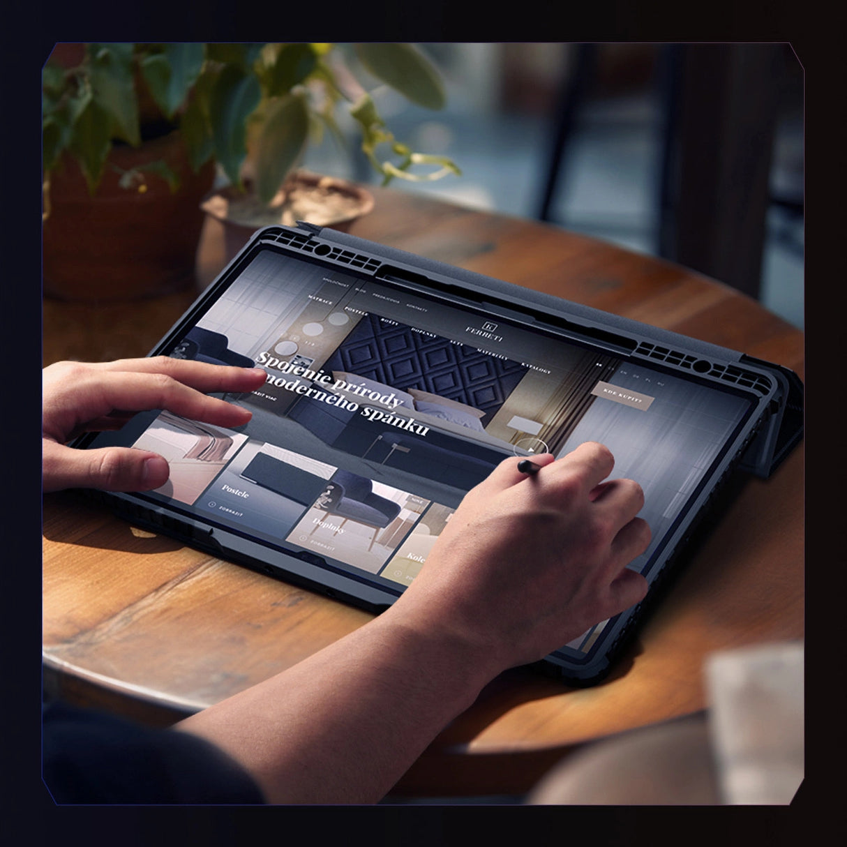 Nillkin Bumper Leather Case Pro-kasse til Samsung Galaxy Tab S9+ - sort