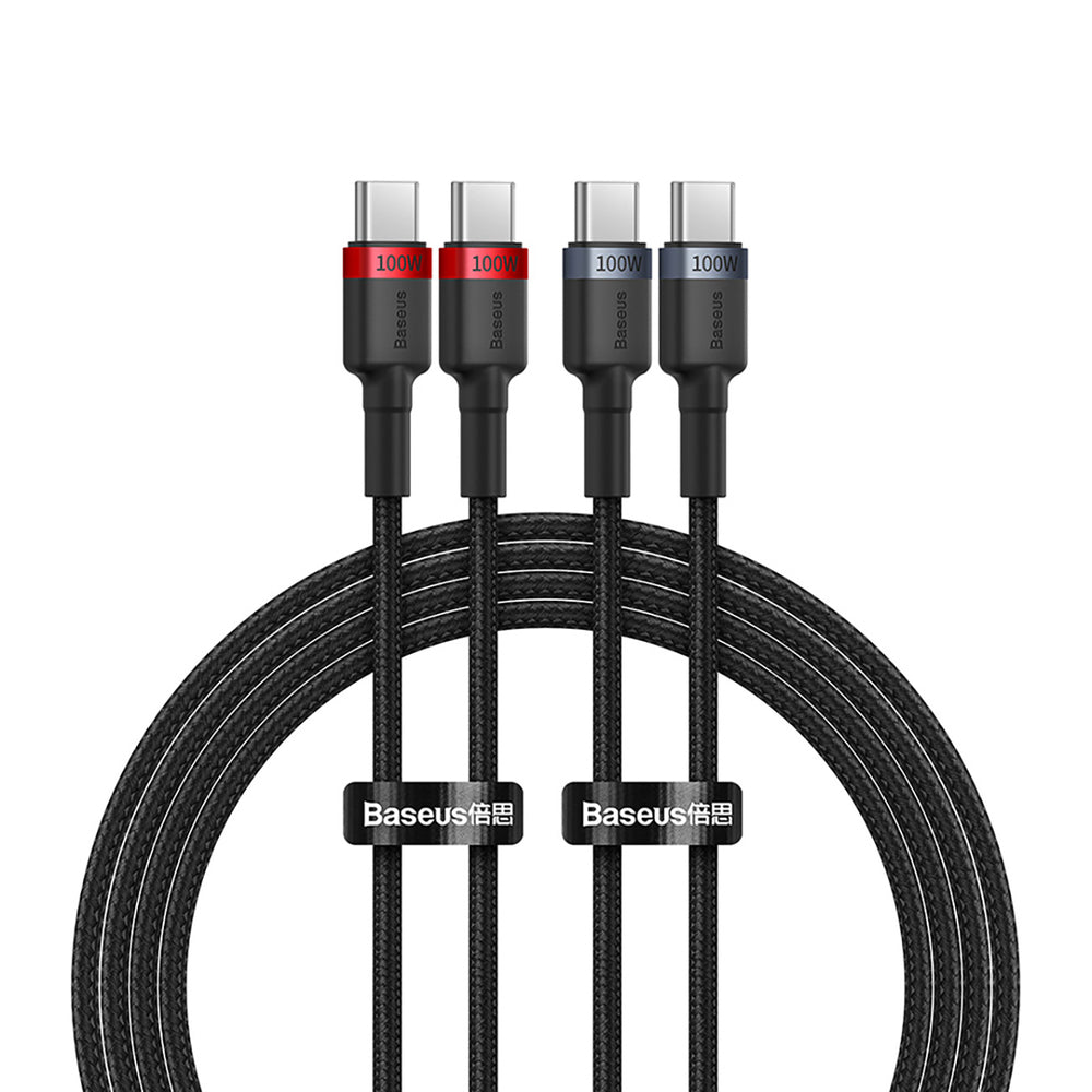 Baseus Cafule USB-C / USB-C cable 100W 1 m - red-black and black-gray (2 pcs.)