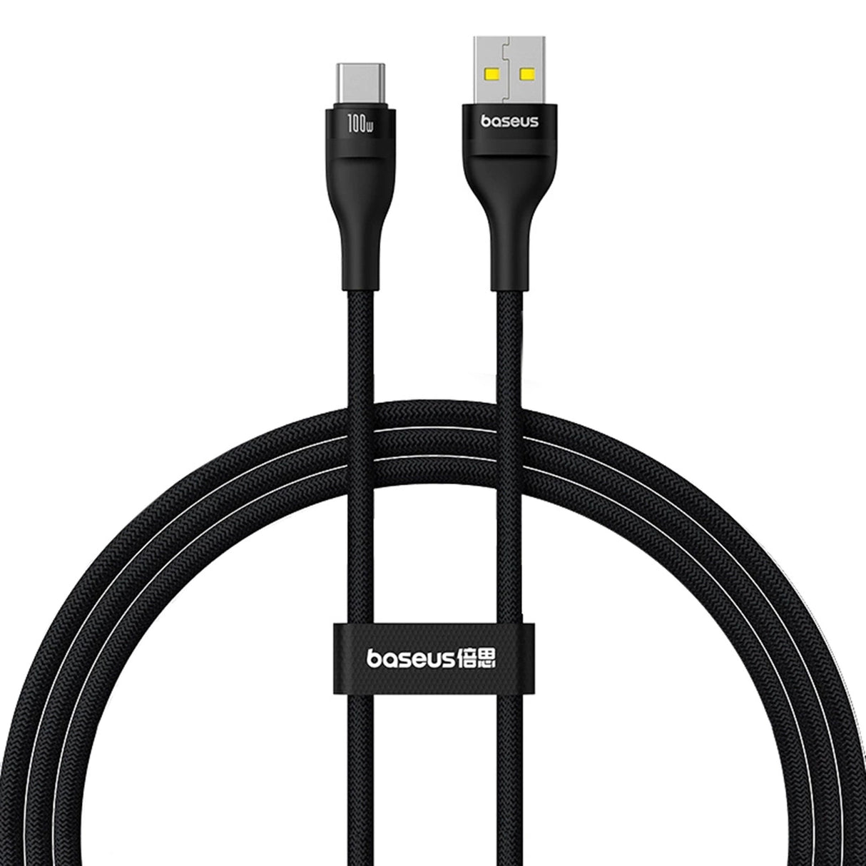 Baseus Flash 2 USB-A / USB-C kabel 100W 1 m - sort