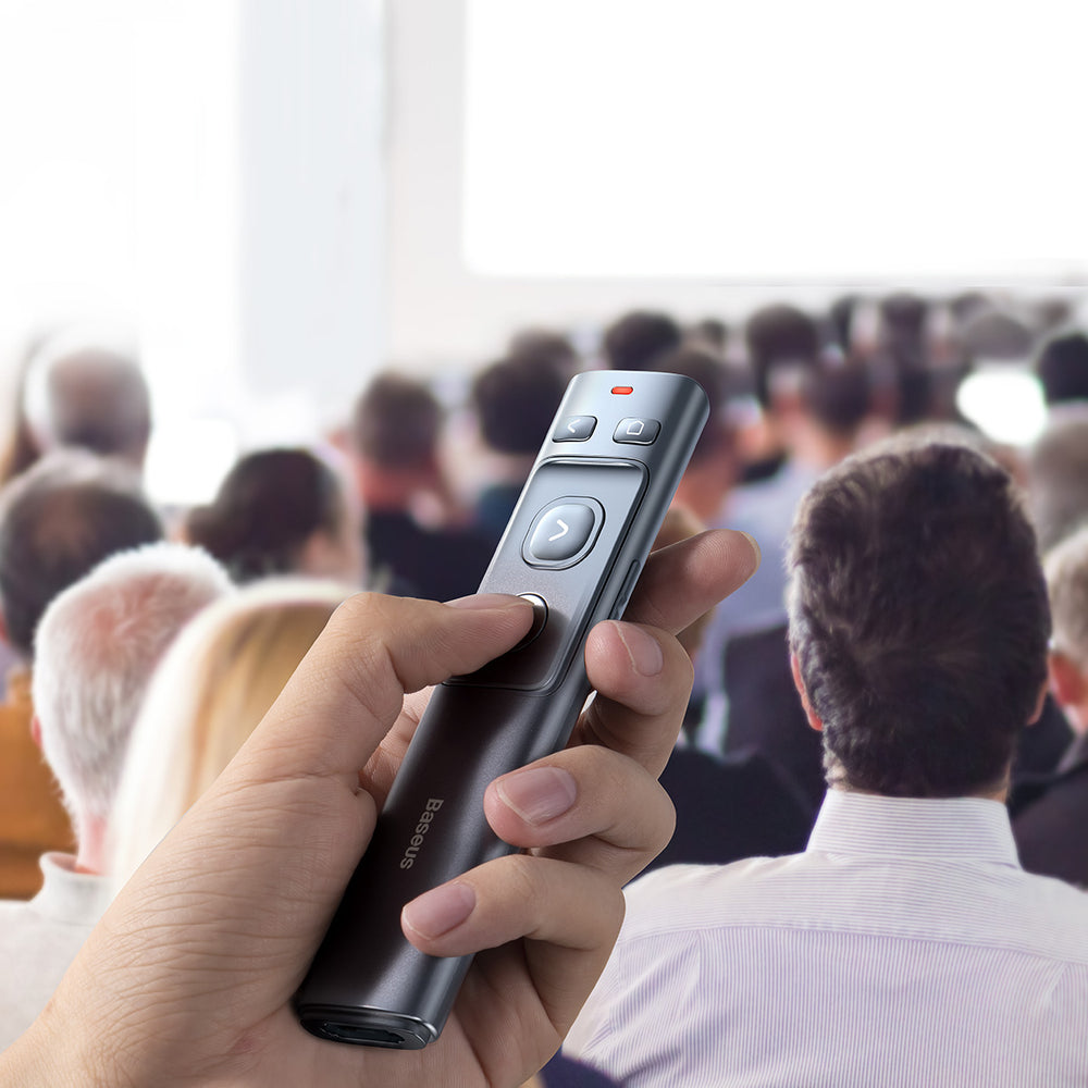 Baseus Orange Dot trådløs laserpekker til præsentationer - grå (batteri ikke medtaget)
