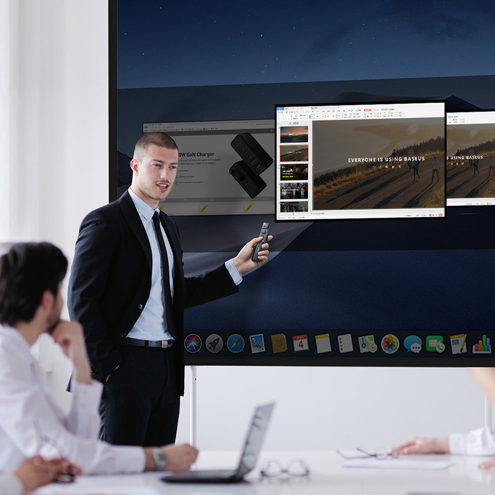 Baseus Orange Dot trådløs laserpekker til præsentationer - grå (batteri ikke medtaget)