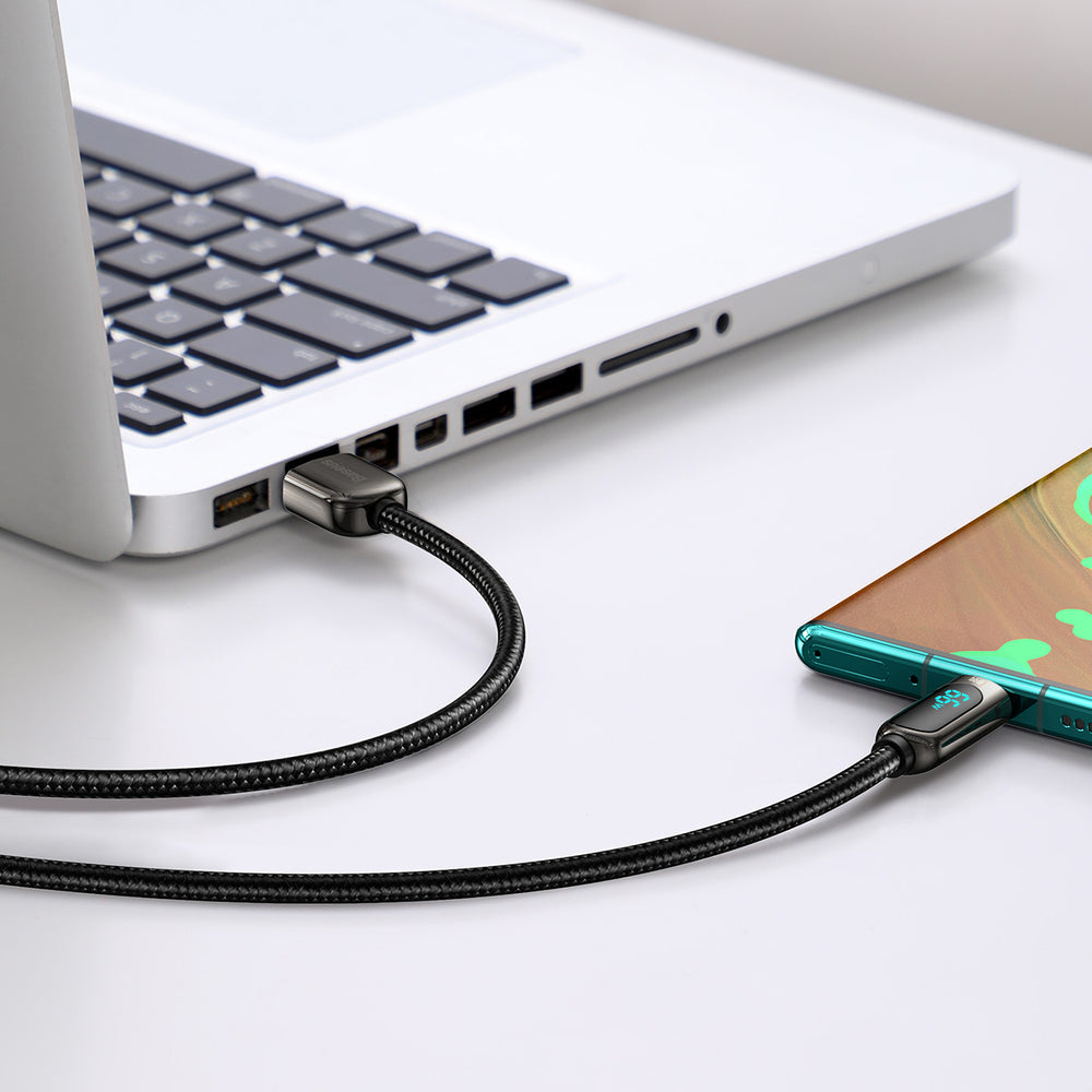 Baseus Display Fast Charging Data USB-A / USB-C 66W 1 m cable - black