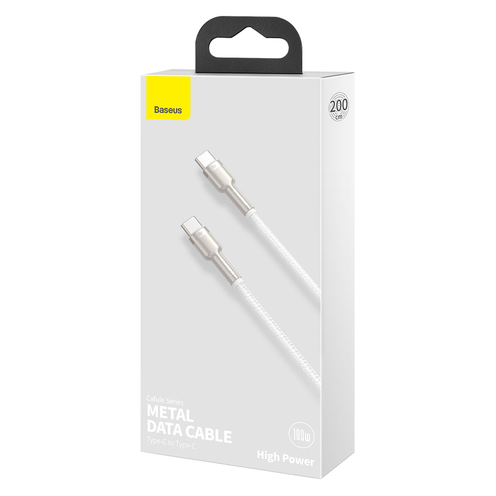 Baseus Cafule Series Metal Data USB-C / USB-C PD QC SCP 100W 5A 1 m cable - white