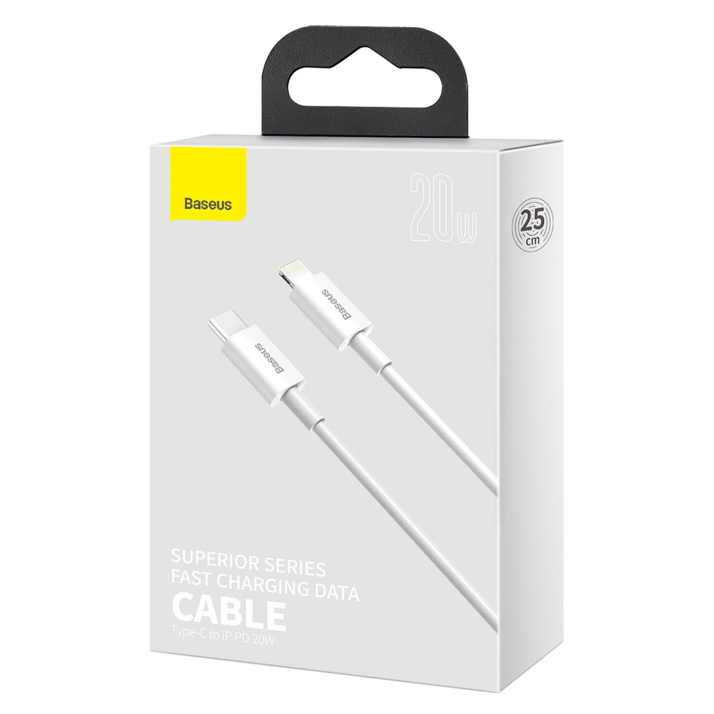 Baseus Superior Series USB-C / Lightning PD 20W 2 m kabel - hvid