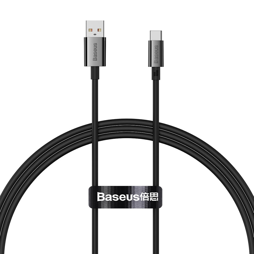 Baseus Superior Series USB-A / USB-C kabel 100W 1m - sort