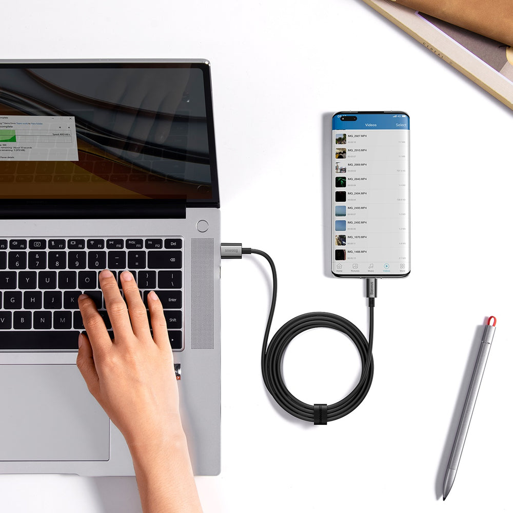 Baseus Superior Series USB-A / USB-C kabel 100W 1m - sort