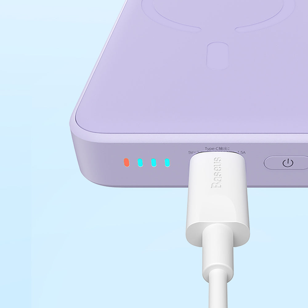 Baseus Magnetic Mini Inductive Powerbank 10000mAh 20W - Purple + USB-C - USB-C Cable