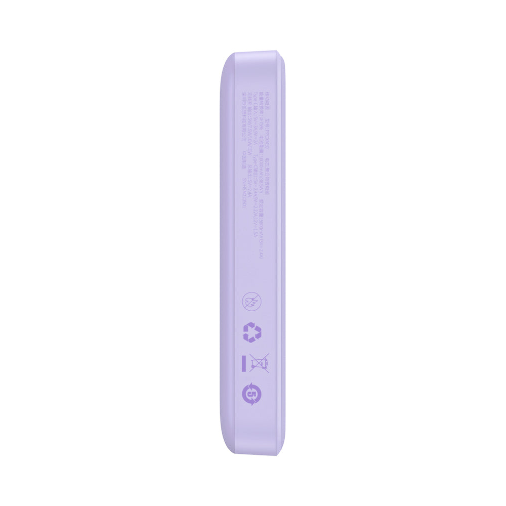 Baseus Magnetic Mini Inductive Powerbank 10000mAh 20W - Purple + USB-C - USB-C Cable
