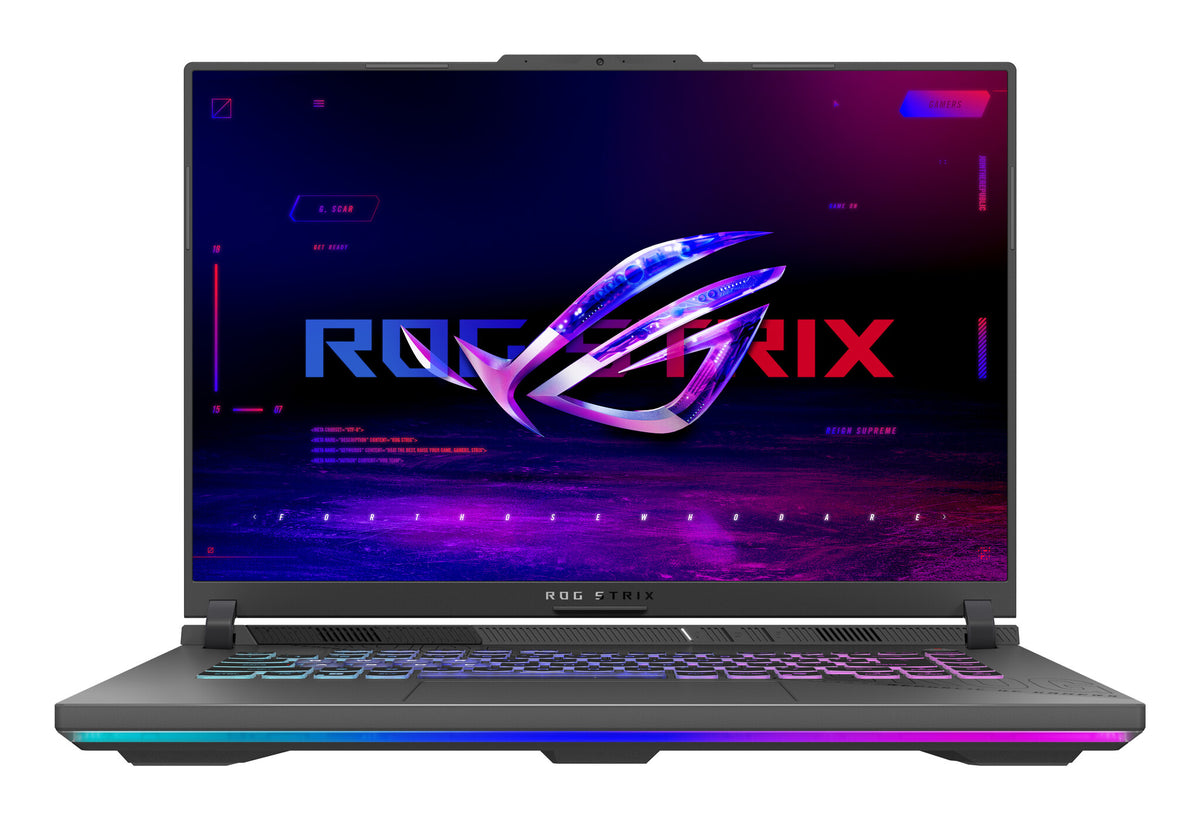 ASUS ROG Strix G16 G614PR-RV092W AMD Ryzen™ 9 8940HX Laptop 40,6 cm (16") WUXGA 16 GB DDR5-SDRAM 1 TB SSD NVIDIA GeForce RTX 5070 Ti Wi-Fi 6E (802.11ax) Windows 11 Home Sort, Grå